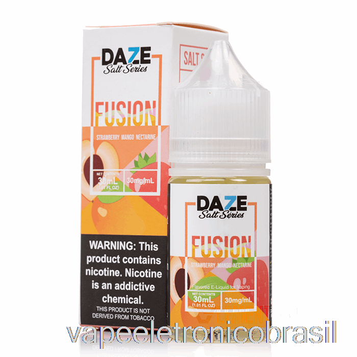 Vape Eletronico Morango Manga Nectarina - 7 Daze Fusion Salt - 30ml 30mg